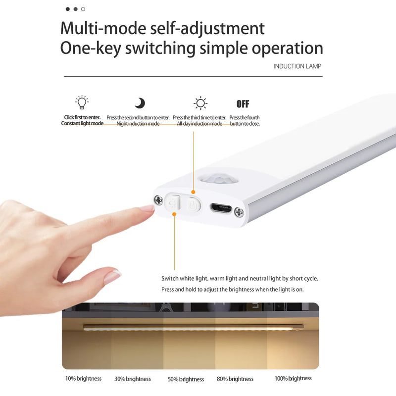 Luz Noturna LED Sem Fio com Sensor de Movimento