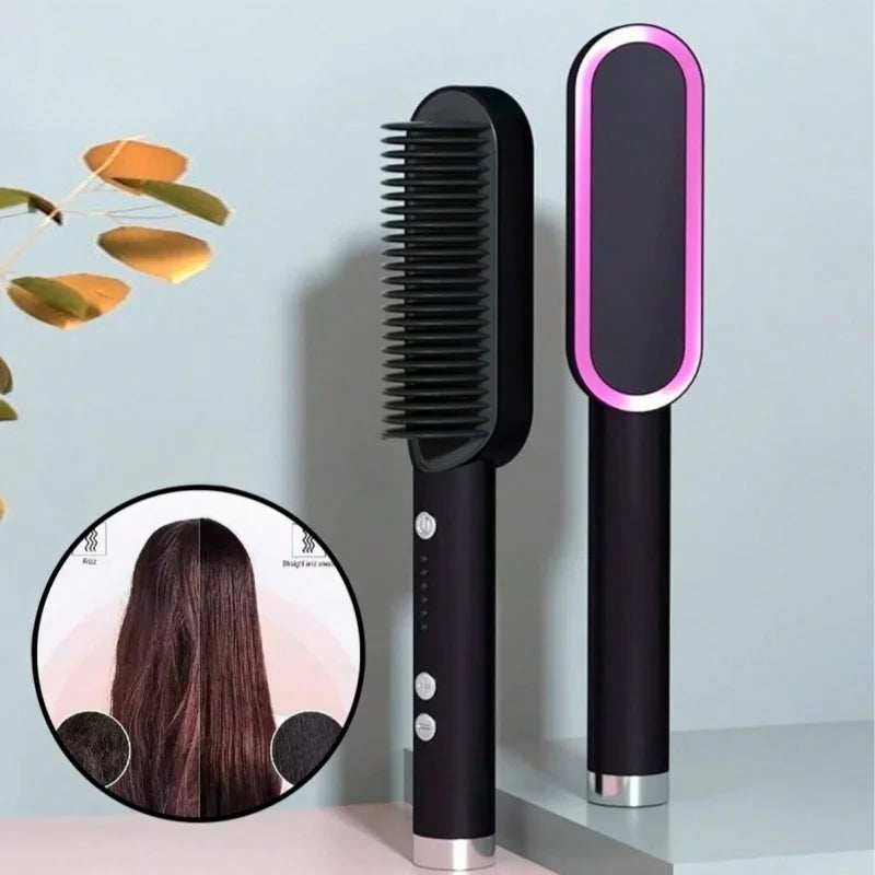 Escova 2 em 1 Chapinha Com Pente Modela Cabelo 110/220V - Bivolt